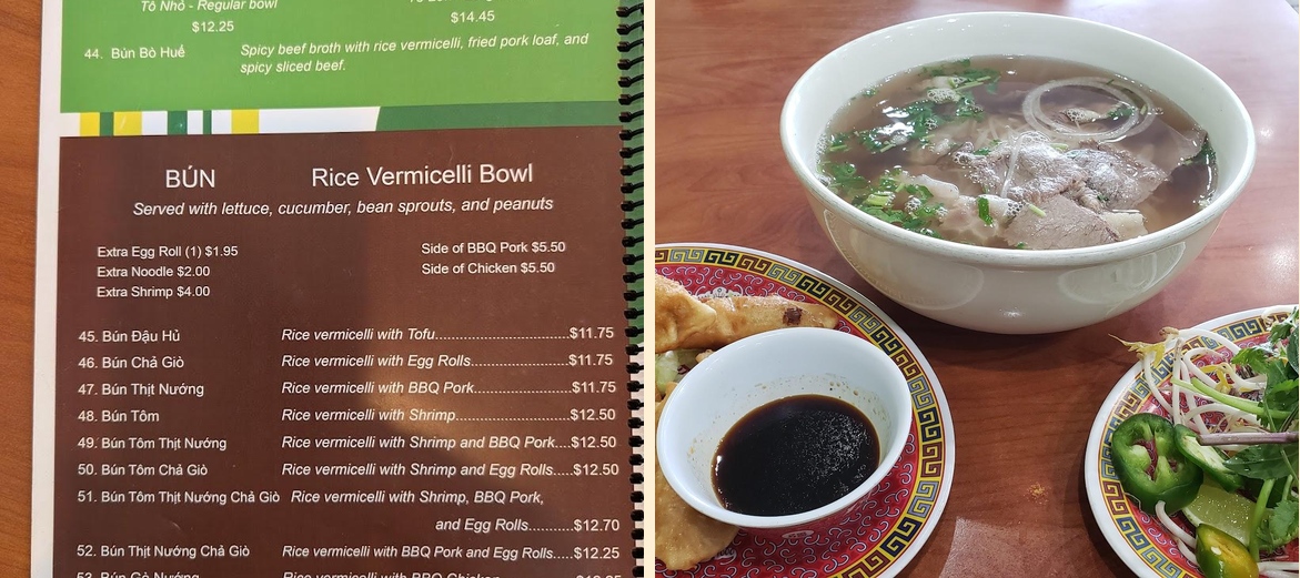 Pho Cali Menu